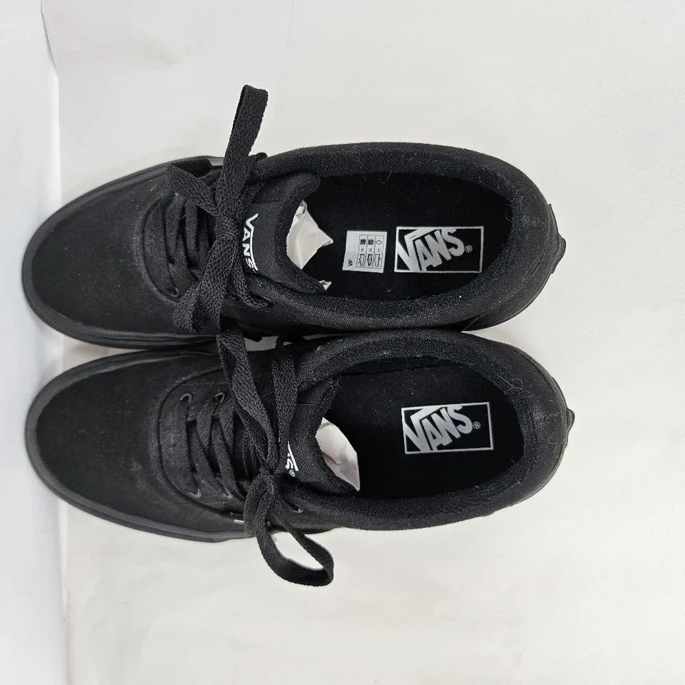 Vans Youth Sneakers Sz 5 Black Canvas Upper Skater School Walk